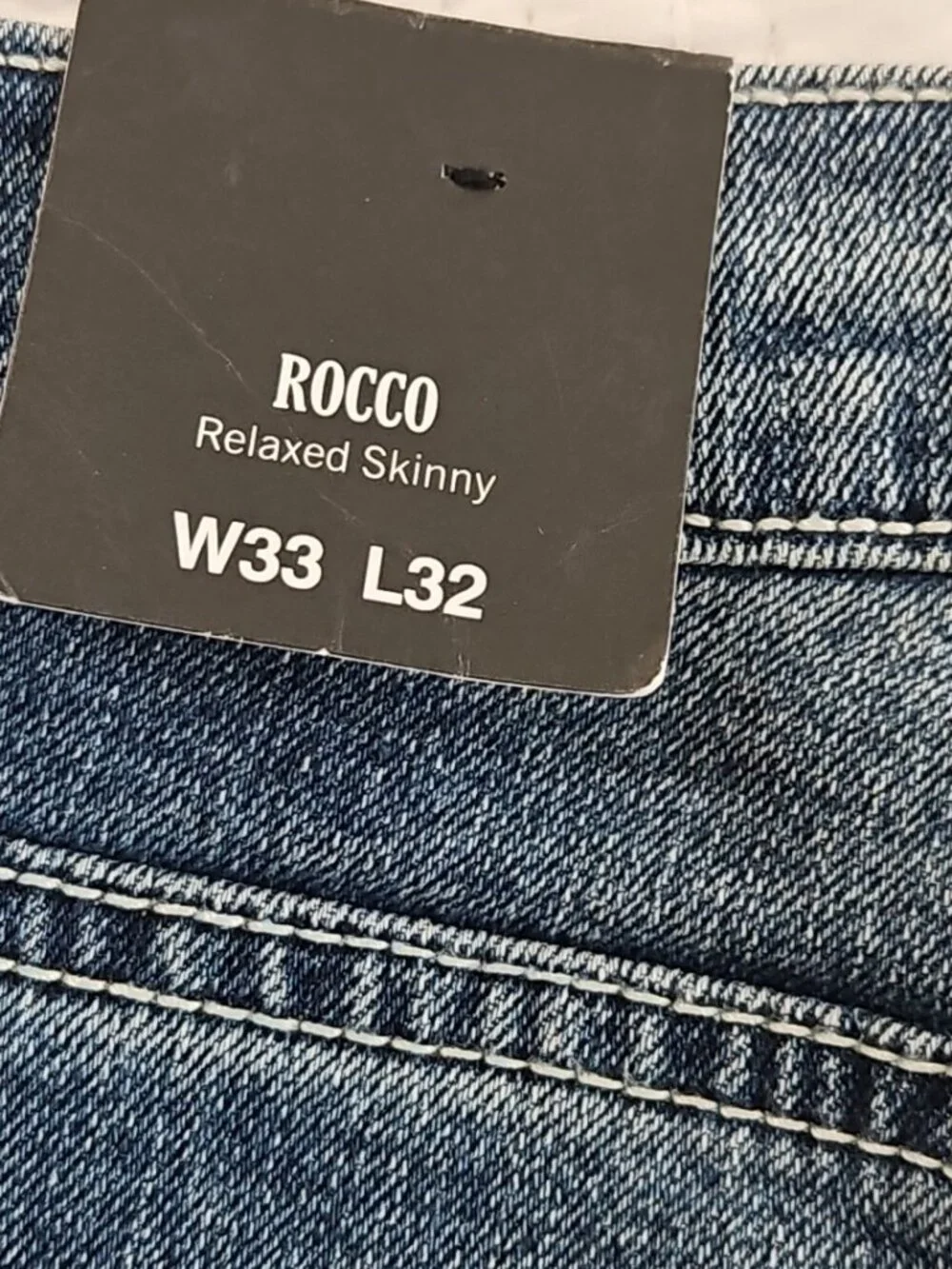 True Religion Rocco Moto Jeans‎ Men's 33x32 Med Wash NEW Relaxed Skinny 700680